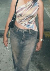 Asymmetrical Abstract Print Top