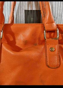 Vibrant Orange Structured Handbag