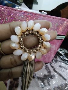 Statement Beaded Tassel Brooch
