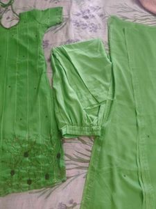 Vibrant Green Embroidered Kurta Set