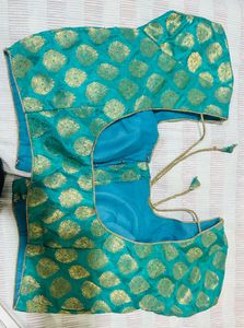 Teal & Gold Brocade Blouse