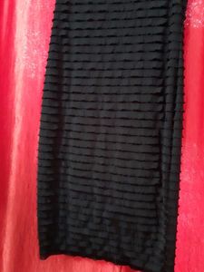 Chic Black Textured one piece therefore length