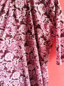 Floral Print Kurta with Wooden Buttons XL size