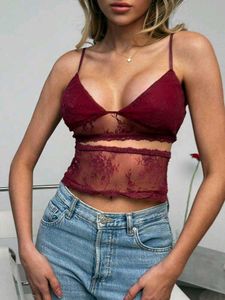 Burgundy Lace Cami Top
