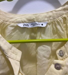 Zara Linen Ramie Button Up Blouse