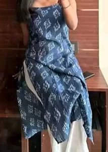 Blue &amp; White Print Kurti
