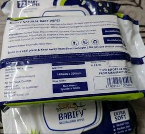 4×Babify Natural Baby Wipes - 72 Count