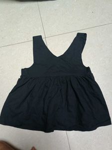 Combo of Red Graphic Tee and black backless top
