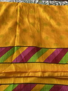 Yellow Polka Dot Saree