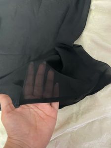 Sheer Black Peter Pan Collar Sleeveless Top