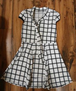 Checkered Fit & Flare Mini Dress