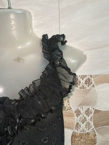 Black Ruffle Mini Dress