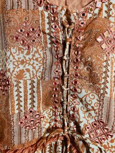 Boho Patchwork Tiered Kurta with Tassel Tie