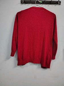 Fashion Thrill Red Floral Embellished Cardigan