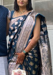 Heavy Elegant Teal Banarasi Silk Saree