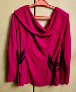Elegant Pink Cowl Neck Top
