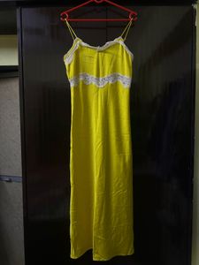 Yellow Lace Trim Slip Cami Top