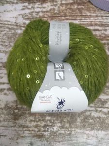 Green Sequin Knitting Yarn Ball