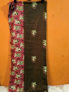 SEMI- WOOLEN BROWN KURTA SET WITH DUPATTA