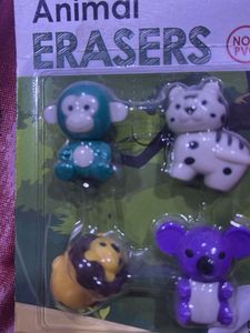 Cute Animal Erasers Set - Seal Packed