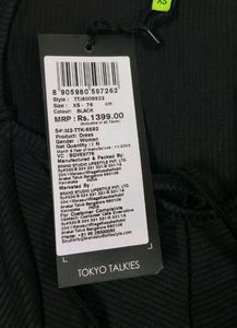 Tokyo Talkies Women Black Solid Bodycon Dress.