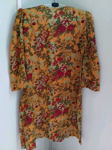 New Vintage Floral Print Kurta Pajama Set