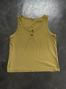 Sleeveless Henley Tank Top