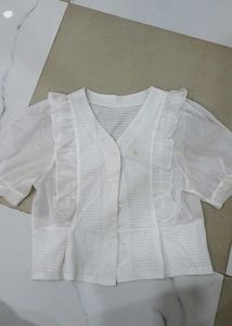 Chic White Puff Sleeve Top