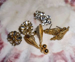 Elegant Gold and Crystal Earrings Set