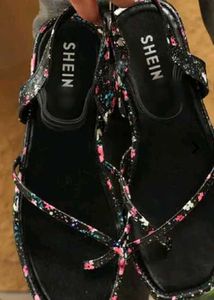 Floral Print Strappy Sandals