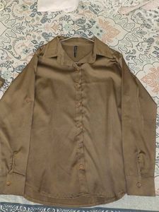 Classic Brown Satin Shirt