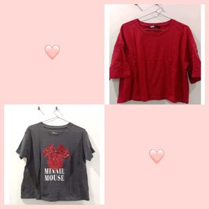 Cute Minnie Mouse & Red T-Shirts 2 Piece