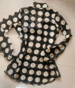 Rigoglieoso sheer polka-dot blouse