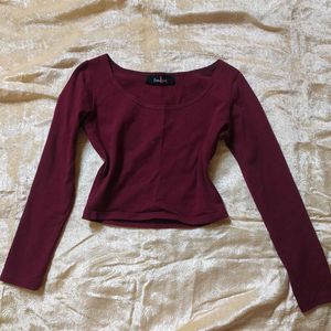 Burgundy Long Sleeve Top