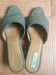 Sparkly Wedge Mules