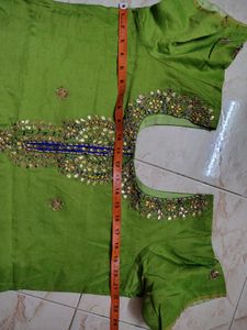 3xl Vibrant Green Embroidered Kurti