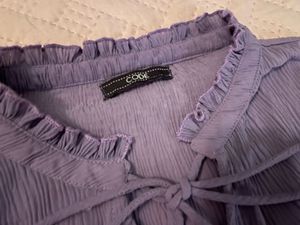 Y2K sheer purple tie top🪻