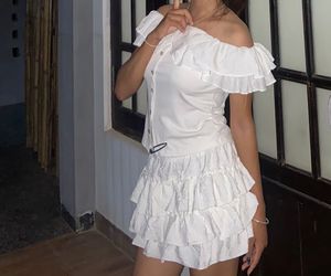 White Off-Shoulder Ruffle Top & Skirt co-ord Set