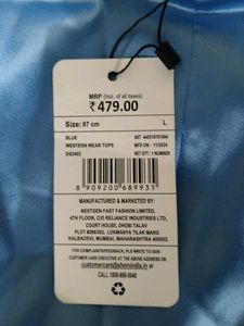 Blue Satin Cami Top