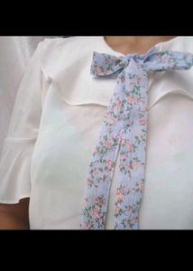 White Formal Top With A Bow