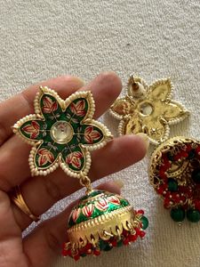Stunning Floral Jhumka Earrings