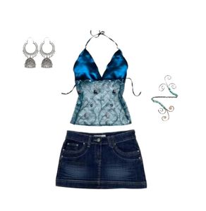 y2k blue chatpata top 💗