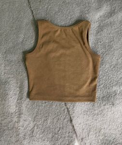 Trendy Brown Crop Tank Top