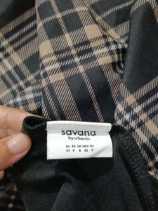 Savana checked mermaid skirt
