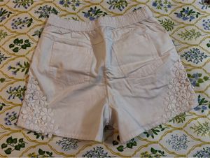 White Lace Trim Shorts