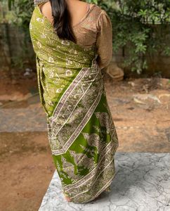 Elegant Green Printed Saree