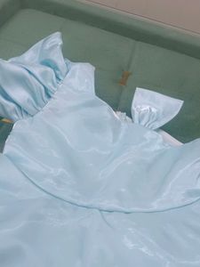 Chic Light Blue Satin Dress