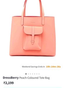 DressBerry Peach Coloured Tote Bag