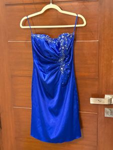 Stunning Royal Blue Embellished Mini Dress