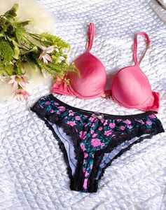 Satin Pink Push-up Bra